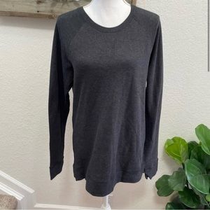 Lululemon open your heart long sleeve reversible top 12 gray stripe